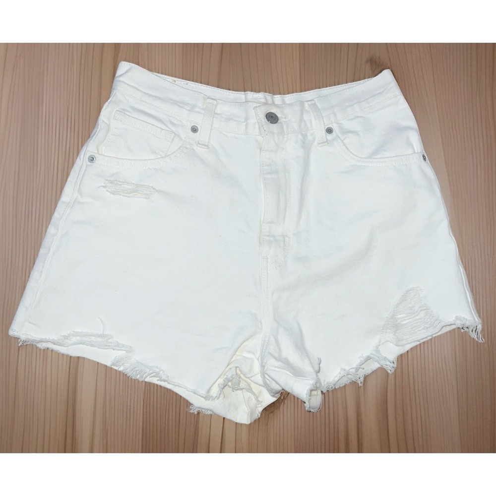 Levi's White High Waist Women's Denim Shorts